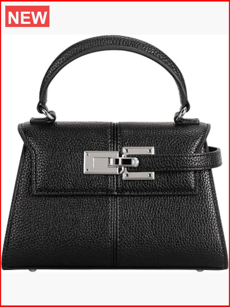 Vegan Leather Top Handle Crossbody Bag With Adjustable Strap